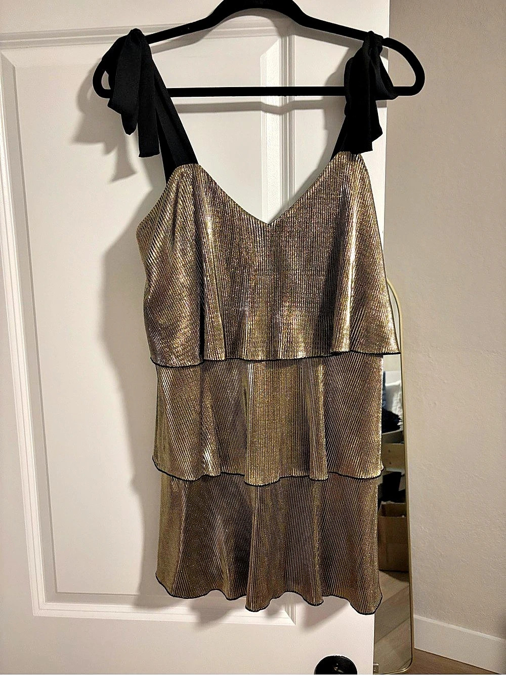 Show me your MumuMetallic Gold Mini Dress Size XS Like New